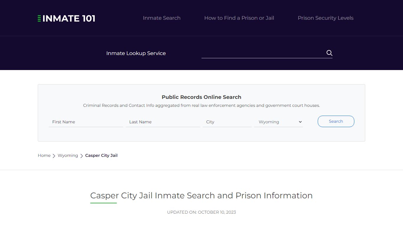 Casper City Jail Inmate Search and Prison Information